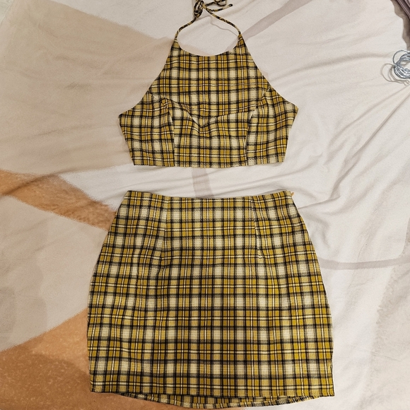 Two piece super down plaid clueless set - Picture 2 of 6